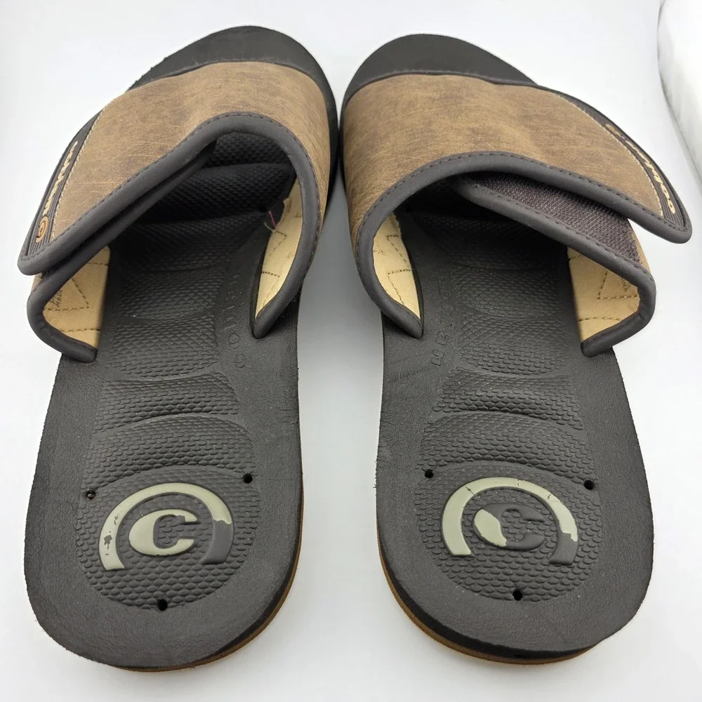 Cobian GTS Draino Slide Sandals Adjustable Strap Mens 13 Brown Comfort Beach